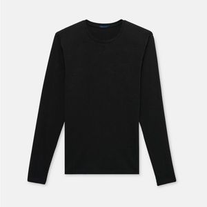Patrick Assaraf Men’s Long Sleeve Crew - Black